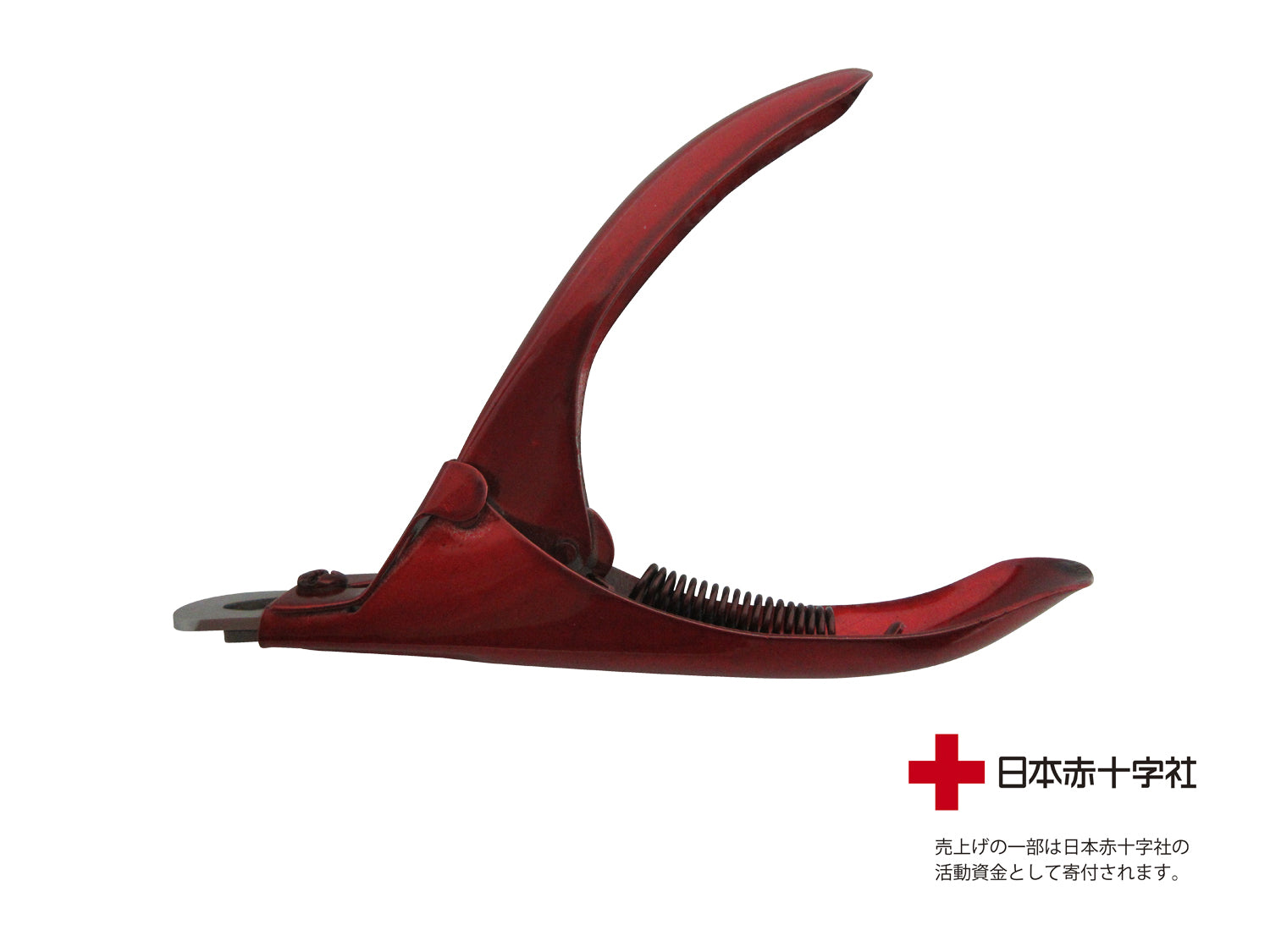 ギロチンタイプの爪切り　レッド