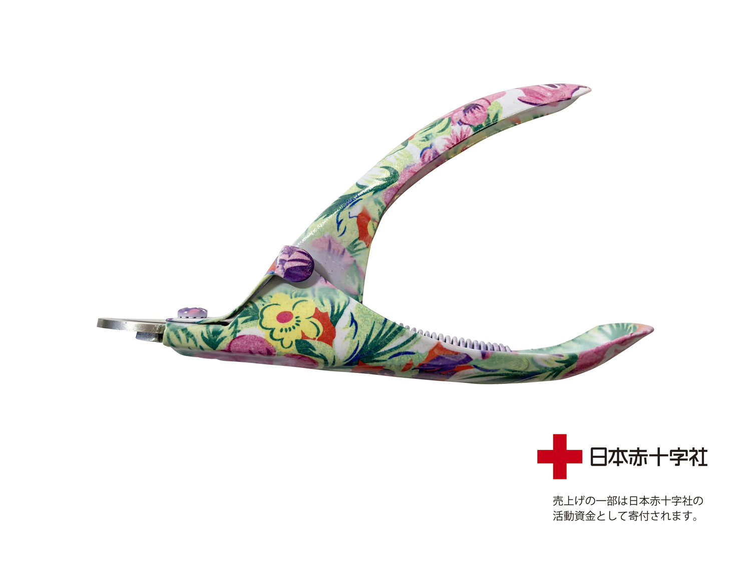 ギロチンタイプの爪切り　花柄